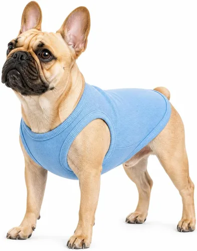 Miniatura 33 de Lovelonglong Ropa para mascotas de verano 2019, ropa para perro, camisetas en blanco, camisetas acanaladas, chalecos de hilo superior para perros