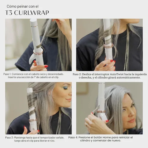 Miniatura 9 de T3 CurlWrap Automatic Rotating Curling Iron with Longer Barrel, 2 Timer Settings, 9 Heat Settings, Auto-Rotating Ceramic Barrel and Ion Generator