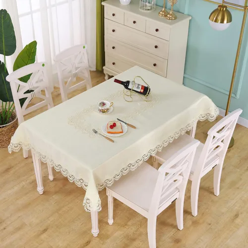 Miniatura 5 de Mantel rectangular de encaje para verano, otoño, decoración de flores, mantel de macramé para comedor, fiesta de cocina, al aire libre, cena