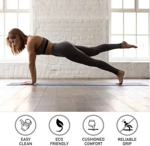 Miniatura 7 de Thick High Density Yoga Mat Exercise Equipment Gym Floor Mat, Thick 72 x 24” Non-Slip Workout Fitness Home Pilates Mat for Women & Men