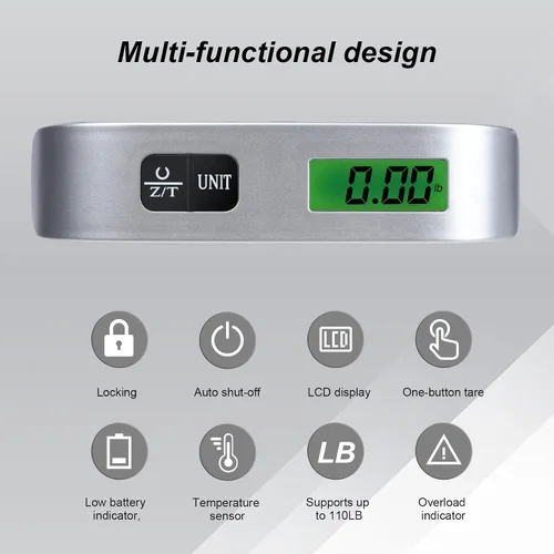 Miniatura 6 de Paquete de 2 básculas digitales de equipaje de viaje, báscula de equipaje portátil, báscula de equipaje para maletas, ideal para báscula de viaje