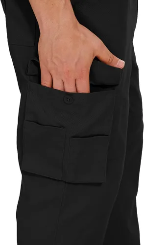 Miniatura 5 de LVCBL Pantalones cargo para hombre, ajuste relajado, tácticos, pantalones de trabajo, pantalones de algodón con bolsillos