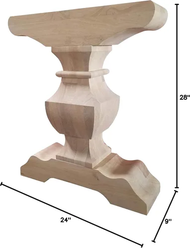 Miniatura 2 de DESIGN 59 Base de mesa de caballete - Pedestal de madera dura individual (P02)