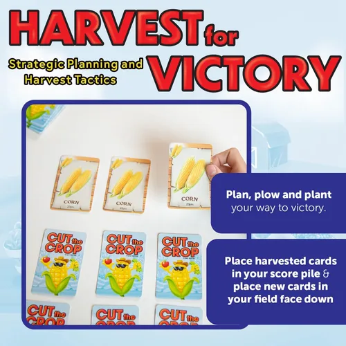 Miniatura 5 de Continuum Games Juego de cartas Cut The Crop The 3 in a Row Farm - Juego de memoria a juego para 2 a 6 jugadores de 6 años en adelante