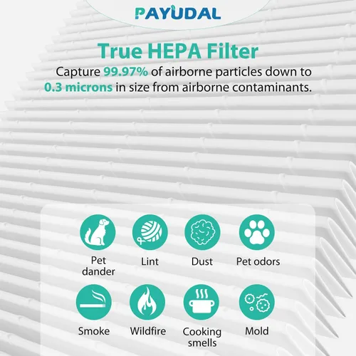 Miniatura 6 de Paquete de 2 filtros de repuesto G3 A3 para purificador de aire AME=EU G3 Sferf-30 (FXAP2W). Compatible con filtro VEWIOR A3 A3N. Para Tailulu