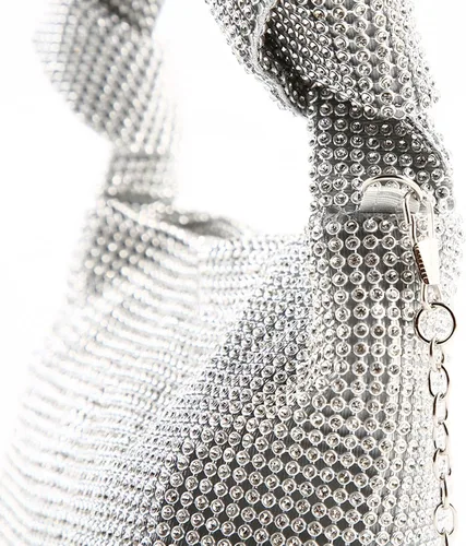 Miniatura 5 de Bolso de mano con diamantes de imitación para mujer, bolso de mano brillante con purpurina, bolso cruzado para boda, noche, fiesta de graduación