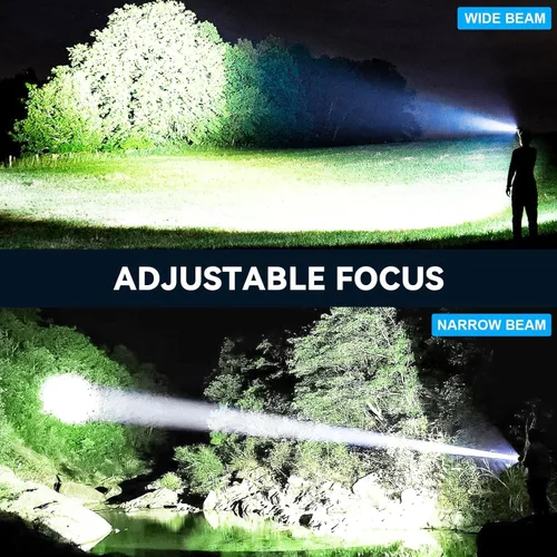 Miniatura 6 de Linterna LED recargable de alto lúmenes – 99,000 lm luz de flash súper brillante con 5 modos, potente Lintera para el hogar, campamento