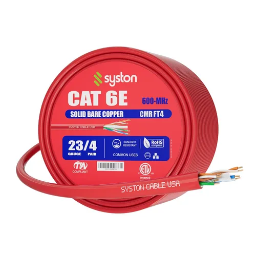 Miniatura 30 de Syston Cable Technology Cable de Internet Ethernet Cat6e – 10 pies, 600 MHz 23AWG de alambre de cobre sólido desnudo apto