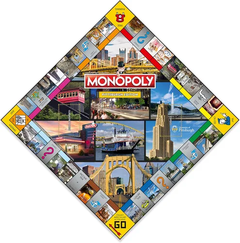 Miniatura 4 de Monopoly Juego de mesa Pittsburgh Edition: 2-6 jugadores, juegos de mesa familiares para niños y adultos, juegos de mesa para niños de 8 años