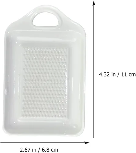 Miniatura 3 de Yardwe 2 platos de cerámica para jengibre, ajo, cebolla, queso, limón, chocolate, verduras y frutas para cocina, utensilios de porcelana, soporte