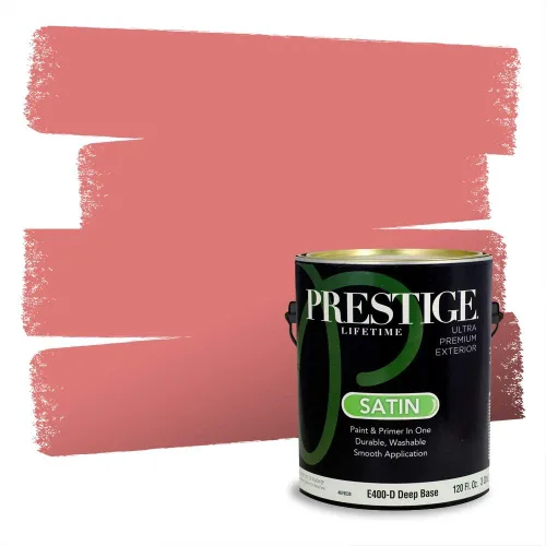 Miniatura 279 de Prestige Paints Pintura exterior e imprimación en uno, 1 galón, plano, coincidencia comparable de Valspar* Amber Rose*