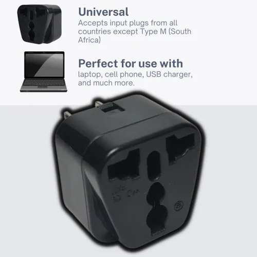 Miniatura 3 de Adaptador de corriente universal internacional convertidor de punta de enchufe - Convertir Europa, EU/UK/CN/AU a Estados Unidos - Ideal