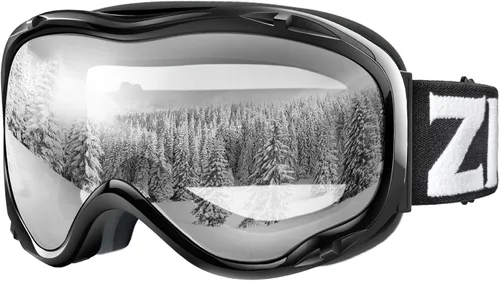 Miniatura 20 de ZIONOR Lagopus Gafas de protección UV para esquí y snowboard, antiniebla, para hombres, mujeres, jóvenes A0-vlt 10.5% Marco Blanco Lente Plata