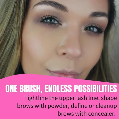 Miniatura 4 de Beauty Junkees Brocha plana para delineador de ojos – Brocha de maquillaje profesional de precisión para delineador de ojos afilados, modelado