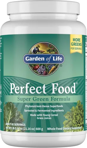Garden of Life - Complemento vegetal de alimentos enteros – Polvo dietético de alimentos perfectos para alimentos verdes, 4.93 onzas/140 g