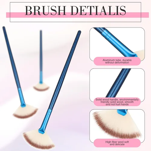 Miniatura 3 de Ziliny 12 piezas de cepillo facial suave para colorete, cepillo de maquillaje, aplicador de ácido, herramientas cosméticas multiuso para máscara