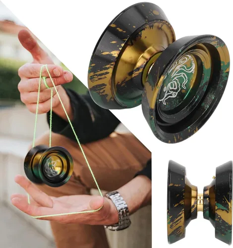Miniatura 5 de Yoyo que no responde, Yoyo de metal para adultos jugadores avanzados de Yoyo, Yoyo profesional con 3 guantes de cuerdas Yoyo, bola Yoyo para niños