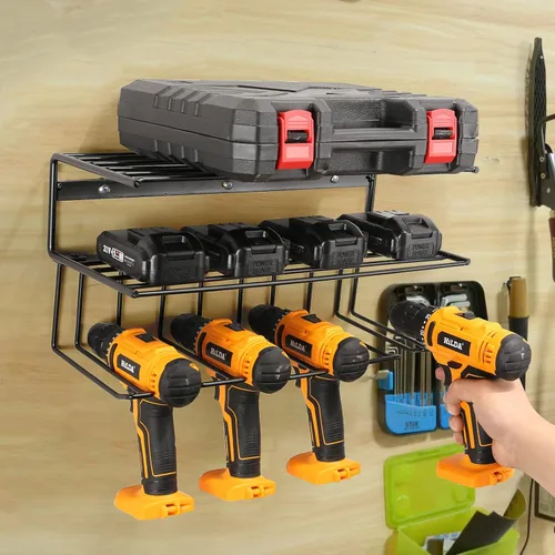 Miniatura 4 de Organizador de herramientas eléctricas para almacenamiento de herramientas, soporte de pared, estante de almacenamiento para organización de garaje