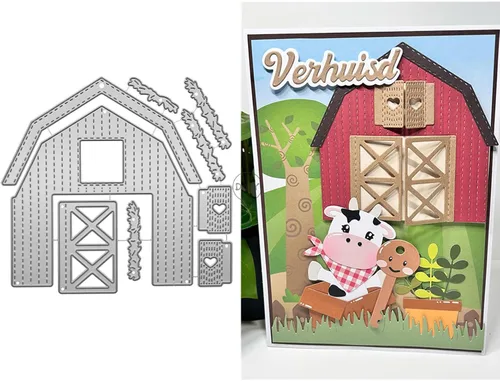 Miniatura 14 de DzIxY Casas Troqueles de corte de metal para kit de fabricación de tarjetas, troquelados de papel en relieve, plantillas de máquina de álbumes