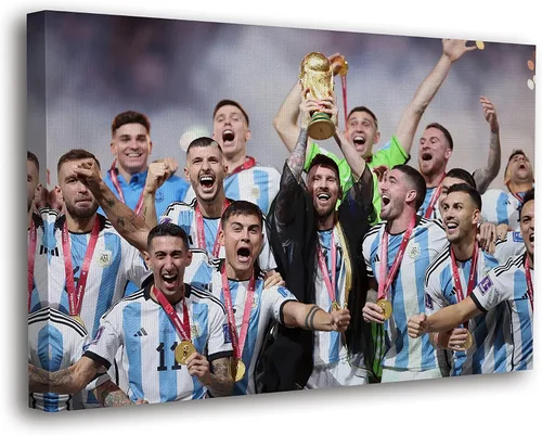Miniatura 22 de SpiritualHands Lionel Messi - Póster en lienzo de Messi Argentina, póster de fútbol de Leo Messi para dormitorio de niños, 8 x 12 pulgadas, listo