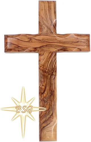 Cruz de pared, cruces de Belén, 6 pulgadas - 16 CM, Tierra Santa. Crucifijo de madera de olivo. Decoración colgante para el hogar. Regalo para