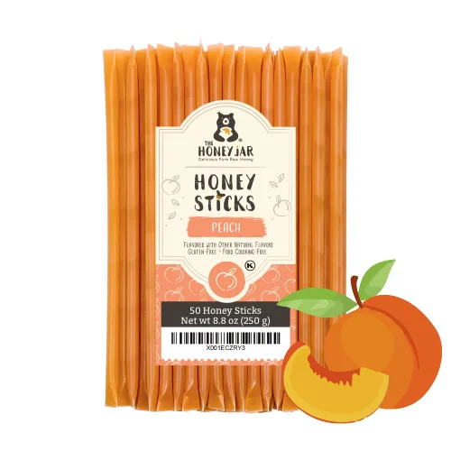 Miniatura 20 de The Honey Jar Palitos de miel lisos, pajitas de miel pura para el té, café o un placer saludable, una cucharadita de miel saborizada por barra