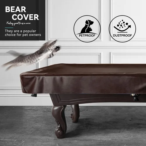 Miniatura 4 de Cubierta de mesa de billar de cuero sintético resistente, cubierta impermeable y resistente a desgarros para mesa de billar de 7/8/9 pies, 8 pies