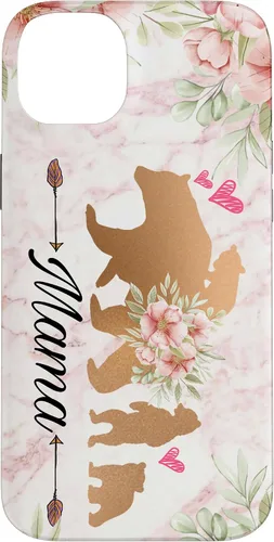 Miniatura 14 de iPhone 15 Plus Mama Bear & Cubs Design Phone Grip para mamá - Funda para 3 niños