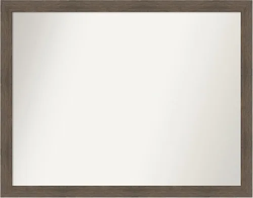 Miniatura 202 de Amanti Art Espejo de pared personalizado no biselado (24 x 27 pulgadas), marco estrecho de nogal chipre - varios tamaños personalizados - Espejo