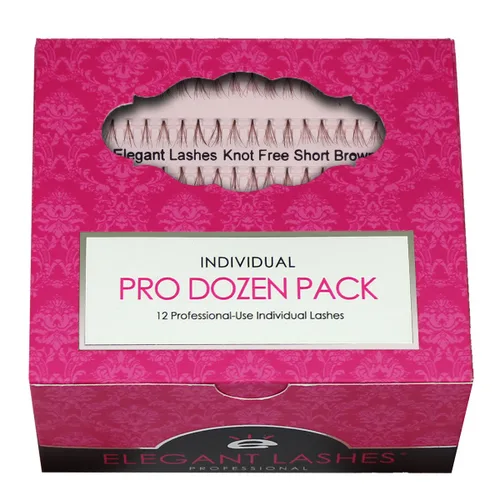 Miniatura 6 de Elegant Lashes Pestañas individuales negras cortas sin nudos (paquete de docena profesional - 12 bandejas)