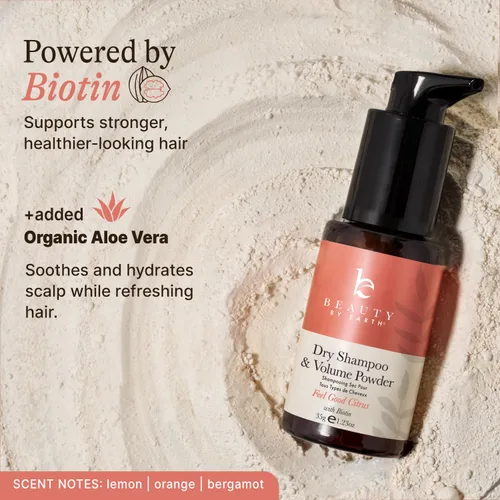 Miniatura 6 de Beauty by Earth Polvo de Champú Seco Sin Aerosol - Voluminizante, No Tóxico con Biotina, Ingredientes Naturales Absorbentes de Aceite, Fabricado