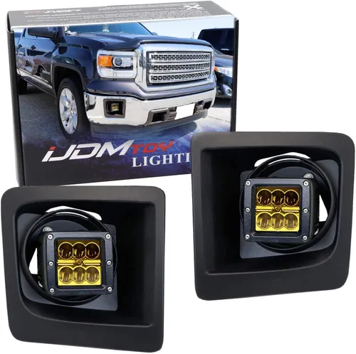 Miniatura 10 de iJDMTOY Kit de lámpara antiniebla LED blanca compatible con GMC Sierra 1500 2014-15, incluye (2) cubos LED de alta potencia de 20 W, cubiertas