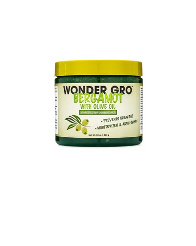 Bergamota con aceite de oliva para el cabello, acondicionador para peinar, 12 onzas líquidas, evita la rotura, hidrata y añade brillo Wonder Gro