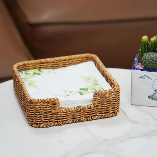 Miniatura 2 de Servilletero de ratán tejido para toallas de invitados para restaurante, cocina, baño, organizadores y almacenamiento