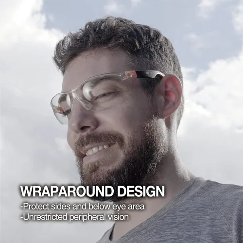 Miniatura 6 de DEX FIT Gafas de seguridad SG210N – Antivaho y resistentes a los arañazos Z87.1 protección ocular, patillas ajustables y agarre antideslizante