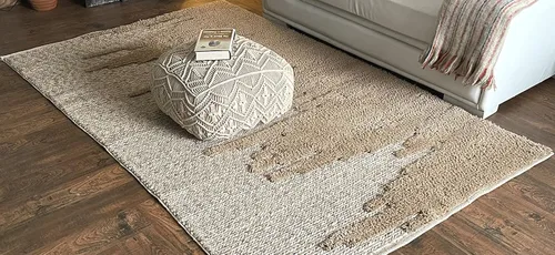 Miniatura 5 de Alfombra hecha a mano de lana dorada, fibra natural viscosa de fácil mantenimiento, alfombra para sala de estar, cama, habitación familiar, pisos