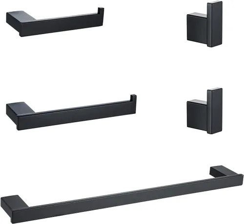 Miniatura 19 de RANDOM Toallero de mano moderno de 12 pulgadas negro mate montado en la pared SUS304 de acero inoxidable para cocina, accesorios de baño