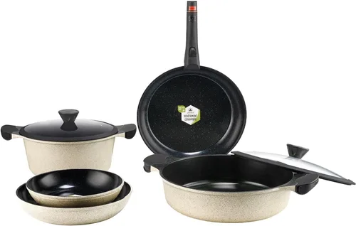 Miniatura 12 de LAGUIOLE, Juego de cocina extraíble de 5 piezas, revestimiento antiadherente, compatible con todas las encimeras, inducción, aluminio, revestimiento