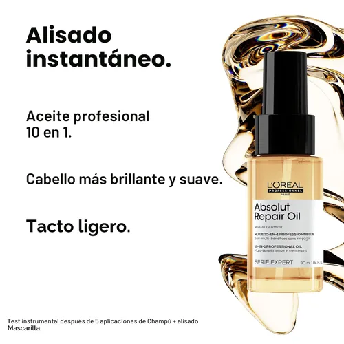 Miniatura 3 de L'Oreal Professionnel Paris Absolut Repair 10-in-1 Oil - Nourishing Multi-Benefit Hair Oil For Dry & Damaged Hair, Repairs Damage Repair & Provides