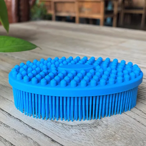 Miniatura 40 de Cepillo sensorial prémium para niños o autismo, limpiador corporal de silicona suave, 2 en 1, cepillos sensoriales para terapia ocupacional, esponja