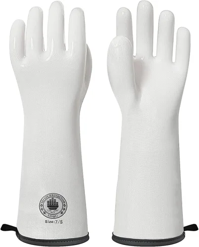 Guantes de silicona para horno, 15 pulgadas, extra largos, resistentes al calor con dedos, guantes de horno de cocina, guantes de ahumador para