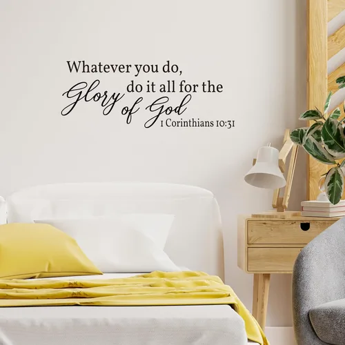 Miniatura 2 de Vancetyno Whatever You Do, Do It All for The Glory of God - 1 Corintios 10:31 - Vinilo decorativo para pared, frases cristianas, decoración del hogar