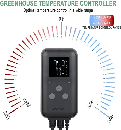 Miniatura 2 de Termostato digital impermeable para invernadero, para elaboración de cerveza casera, fermentación, cría, incubación, terrario, calefacción