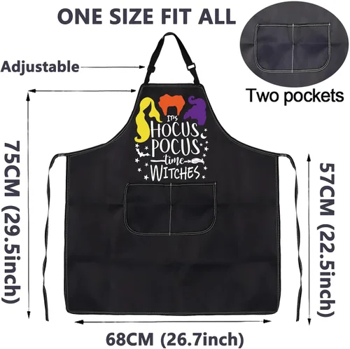 Miniatura 2 de CMNIM Sanderson Sister Aprons Hocus - Delantal inspirado en la película, regalos para los fanáticos de Winifred, Sarah y Mary Witch, delantal