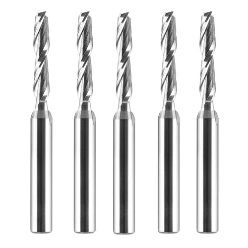 Miniatura 21 de SpeTool 5 brocas de compresión para enrutador de 1/4 de pulgada, diámetro de corte de 1/4 de pulgada, de carburo hacia arriba y hacia abajo, fresas