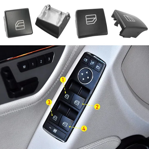 Miniatura 4 de Jaronx para cubiertas de botones del interruptor de ventana de Mercedes Benz, botones de interruptor de control de ventana eléctrica para Mercedes