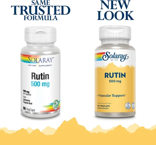 Miniatura 2 de SOLARAY Rutina - 500 mg por porción, suplemento de rutina para hombres y mujeres, suplemento de bioflavonoides, apoya la salud venosa y vascular