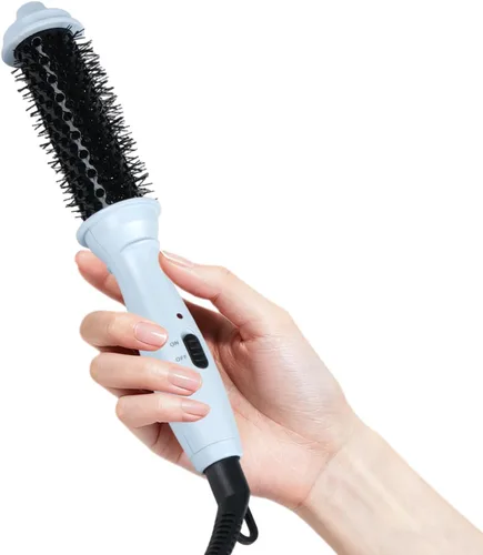 Cepillo redondo calentado de doble voltaje, mini cepillo térmico para dar volumen y rizos pequeños, rizador de viaje de 1 pulgada para cabello