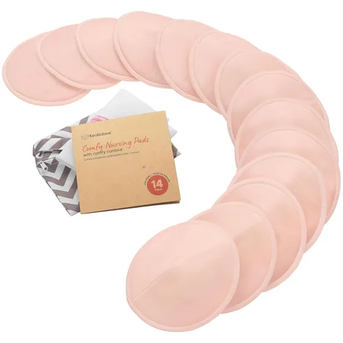 Miniatura 20 de Almohadillas de lactancia de viscosa de bambú orgánico, 8 almohadillas lavables para lactancia materna, bolsa de lavado, reutilizables