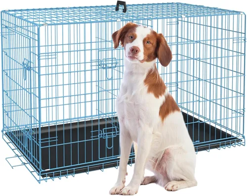 Miniatura 13 de Jaula para perros pequeños de 24 pulgadas, jaulas resistentes para perros pequeños, jaula plegable de alambre de metal con bandejas extraíbles, Negro